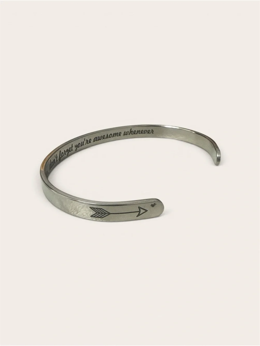 Inspirational Silver Cuff Bracelet